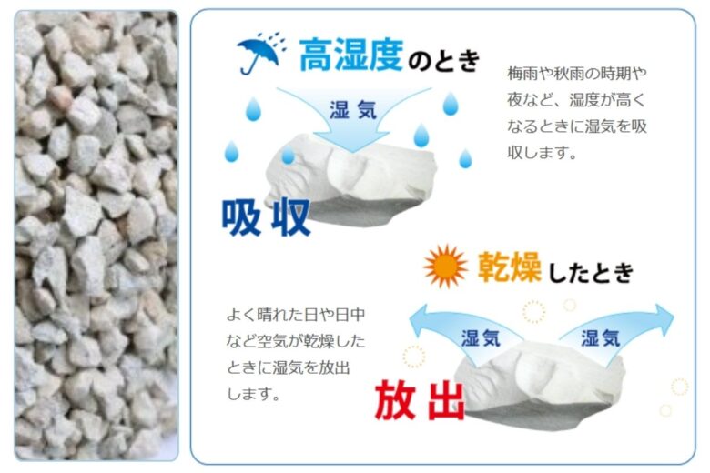 ゼオライトによるお墓の納骨室の湿気対策