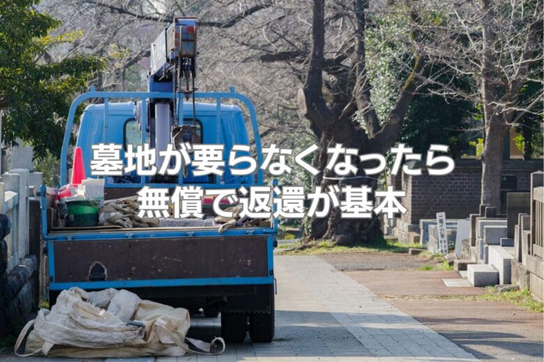墓地が要らなくなったら無償で返還が基本