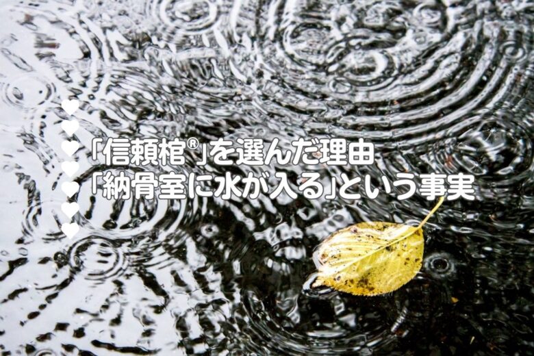 「信頼棺®」を選んだ理由｜「納骨室に水が入る」という事実
