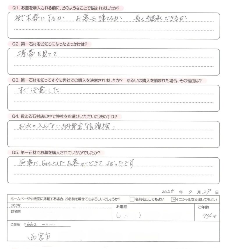 アンケートにもご協力いただきました