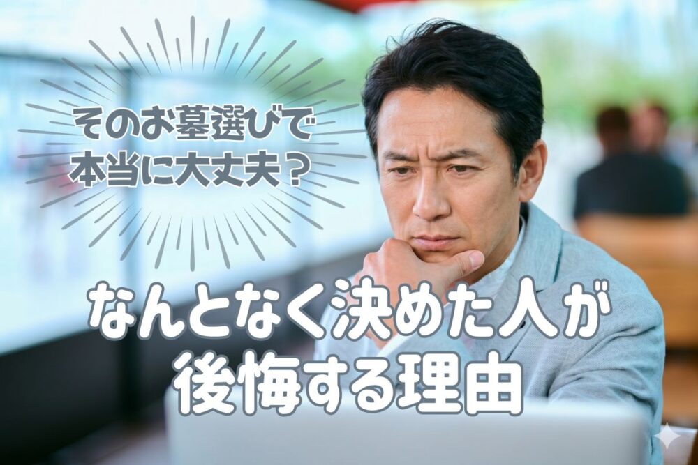 そのお墓選びで本当に大丈夫？｜なんとなく決めた人が後悔する理由