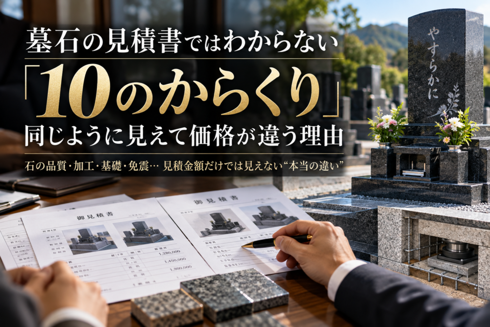 墓石の見積書ではわからない「10のからくり」｜同じように見えて価格が違う理由