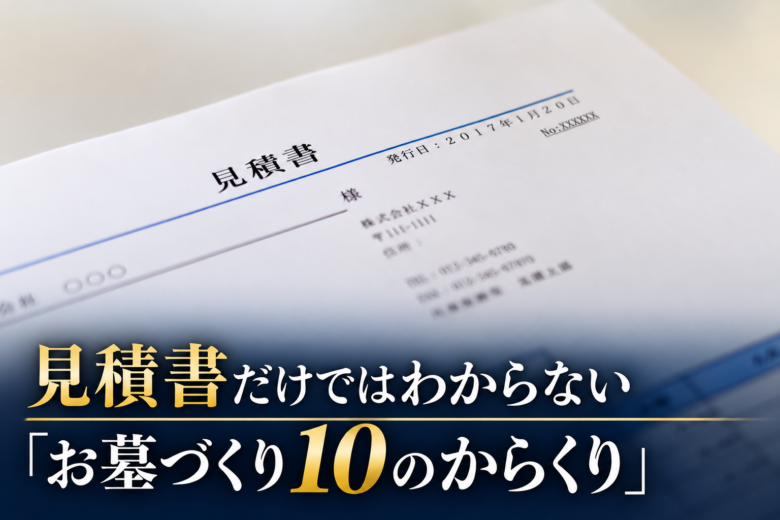 見積書だけではわからない「お墓づくり10のからくり」