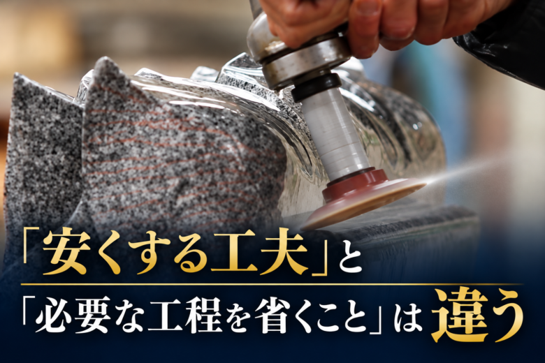 「安くする工夫」と「必要な工程を省くこと」は違う